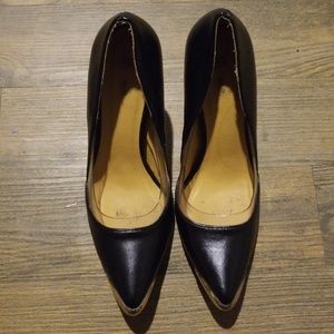 Black gold tipped heels